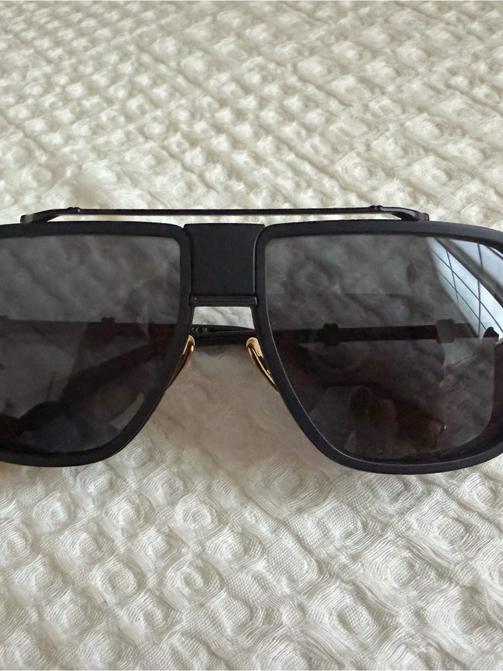Balmain Black and Gold Aviator-Style Men’s Sunglasses
